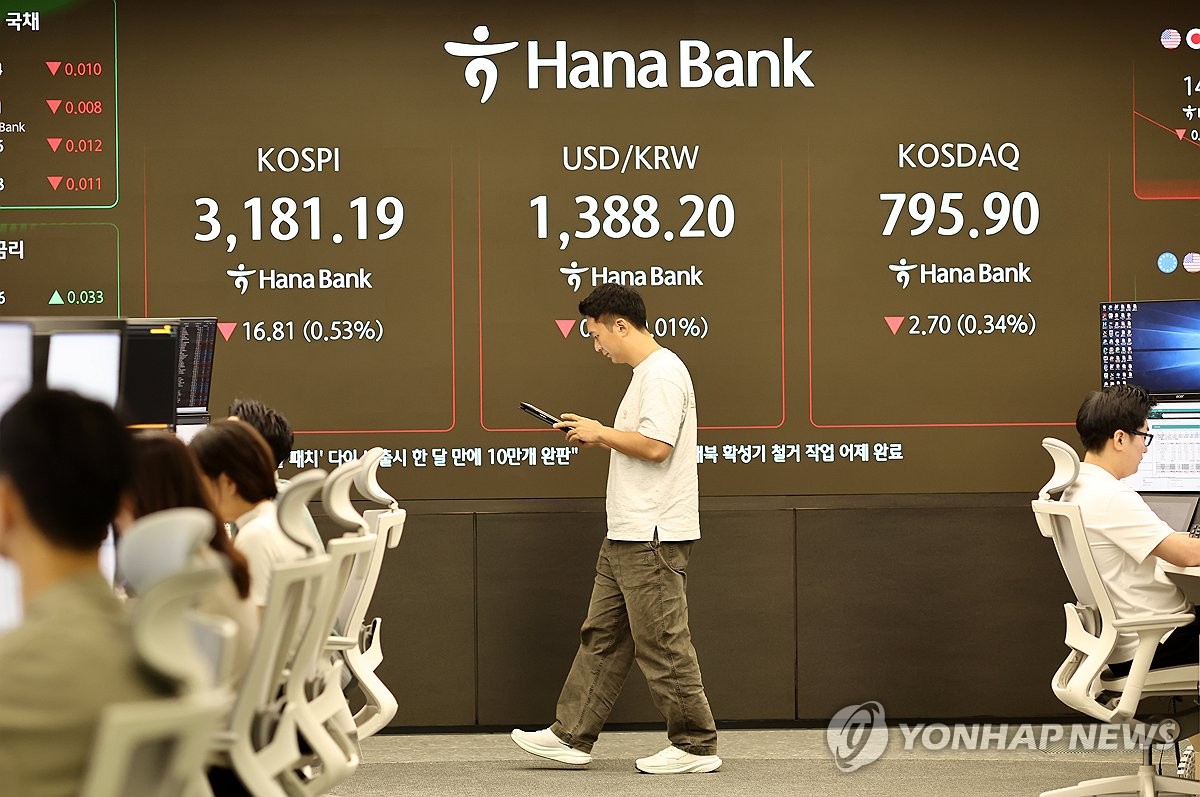 코스피, 하락 출발해 3,180대
