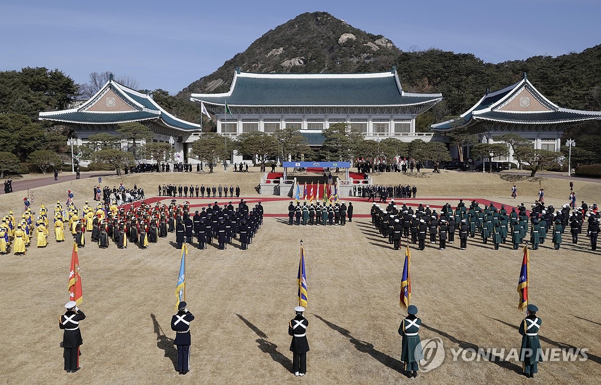 청와대 복귀 후 첫 국빈 방한 공식환영식